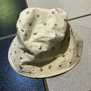 Kids Cream Bucket Hat with Fun Designs